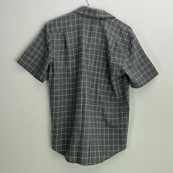 Orvis Mens Small Short Sleeve Woven Tech Shirt Grey Windowpane Check Casual New - Picture 2 of 9